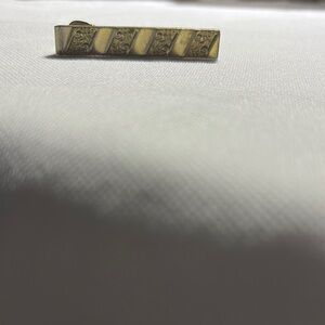 Gold and Cream Tie Clip